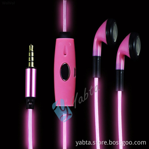 3.5mm Plug Popular Lighting Earphone EL Lighting LED Earbuds